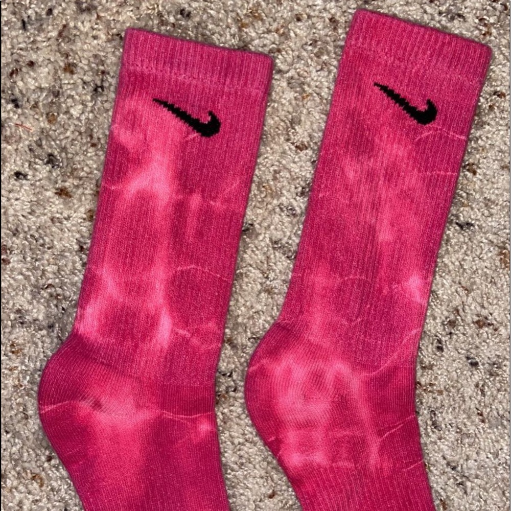 Red Tie Dyed Nike Socks